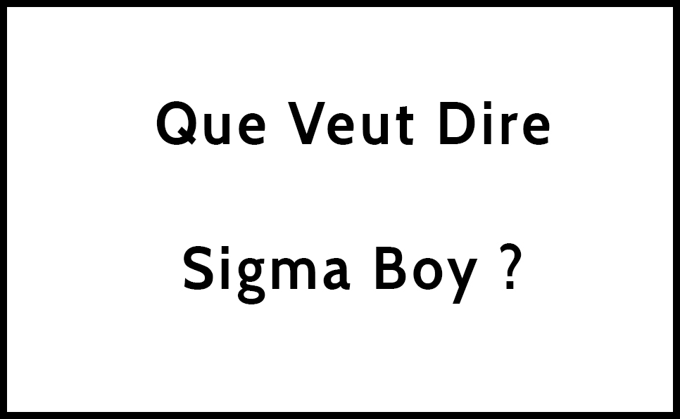 Que veut dire Sigma Boy ? Définition et utilisation - Que Veut Dire